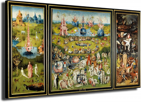 decoratiuni perete - Tablou pictat pe panza 120x64 cm,  Rezoluție înaltă-Gradina deliciilor
