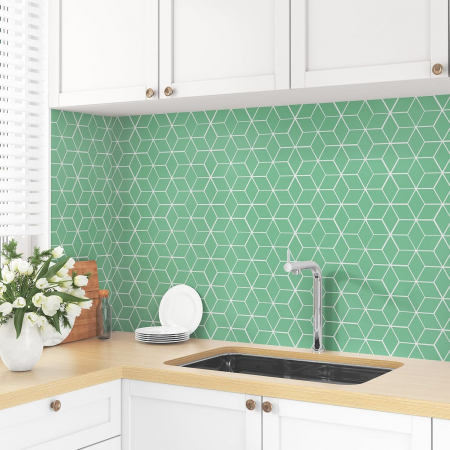 Tapet autoadeziv verde cu model cubic, 44,5 x 260 cm [3]