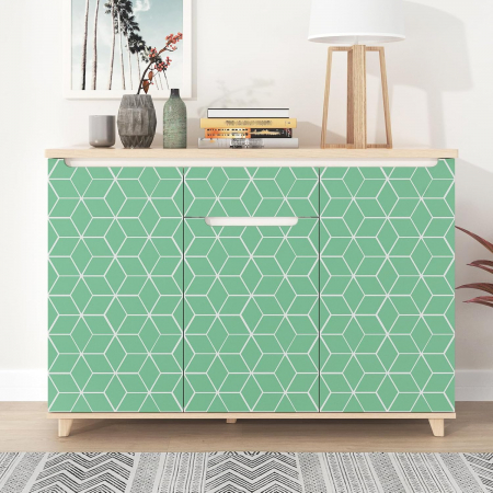 Tapet autoadeziv verde cu model cubic, 44,5 x 260 cm [2]