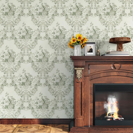 Tapet autoadeziv verde cu model floral, 44,5 x 260 cm [3]