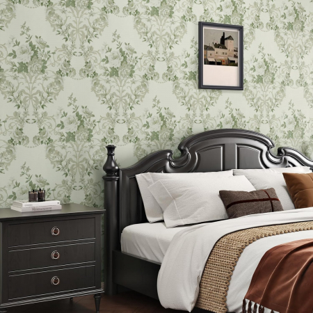 Tapet autoadeziv verde cu model floral, 44,5 x 260 cm [2]