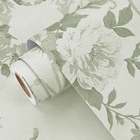 Tapet autoadeziv verde cu model floral, 44,5 x 260 cm [6]