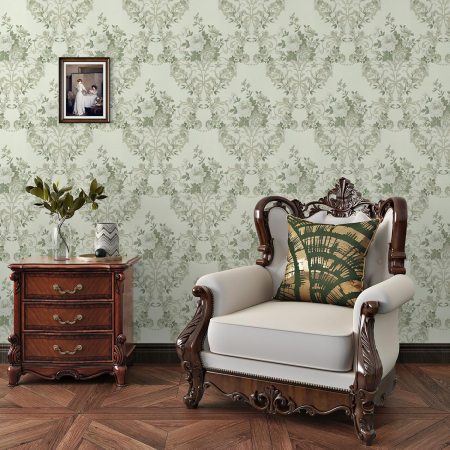 Tapet - Tapet autoadeziv verde cu model floral, 44,5 x 260 cm