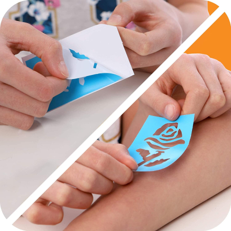 Trusa studio de tatuaje temporare colorate cu sclipici 33 piese [2]