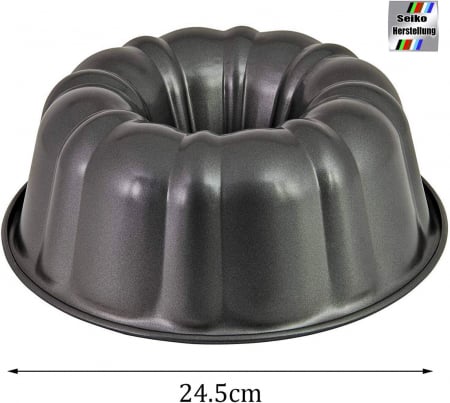 Tava 25cm, rotunda din otel carbon, invelis antiaderent, margine foarte inalta, distributie uniforma a caldurii, neagra [4]