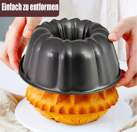 Tava 25cm, rotunda din otel carbon, invelis antiaderent, margine foarte inalta, distributie uniforma a caldurii, neagra [2]