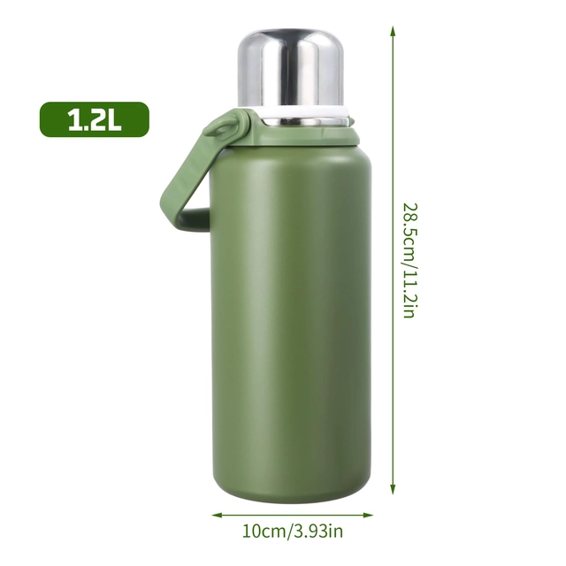 Termos din oțel inoxidabil 1,2 l, etanș, pentru băuturi calde, cu mâner transport, fără BPA (Roz) [2]
