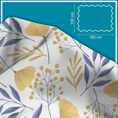 Tesatura impermeabila, material pentru tapiterie de exterior, 160x100 cm, pretabil fata de masa gradina, Ginko Leaves [3]
