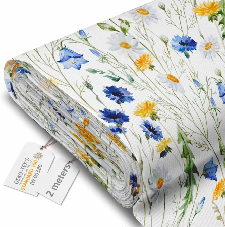 CASA SI GRADINA - Tesatura impermeabila, material pentru tapiterie de exterior, 160x200 cm, pretabil fata de masa gradina, Country Meadow