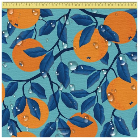 materiale textile - Tesatura impermeabila, material pentru tapiterie de exterior, 160x100 cm, pretabil fata de masa gradina, Portocale