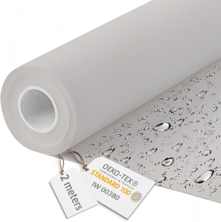 materiale textile - Tesatura impermeabila, material pentru tapiterie de exterior, 160x200 cm, pretabil fata de masa gradina, gri