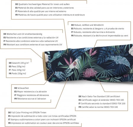 Tesatura impermeabila, material pentru tapiterie de exterior, 160x100 cm, pretabil fata de masa gradina, Blue Dark Garden [2]