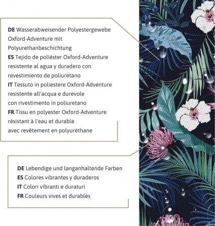Tesatura impermeabila, material pentru tapiterie de exterior, 160x100 cm, pretabil fata de masa gradina, Blue Dark Garden [3]
