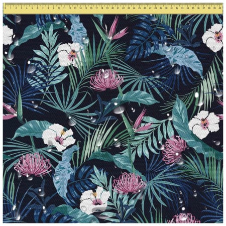 materiale textile - Tesatura impermeabila, material pentru tapiterie de exterior, 160x100 cm, pretabil fata de masa gradina, Blue Dark Garden