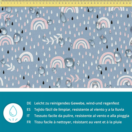 Tesatura impermeabila, material pentru tapiterie de exterior, 160x200 cm, pretabil fata de masa gradina, Curcubeu [1]