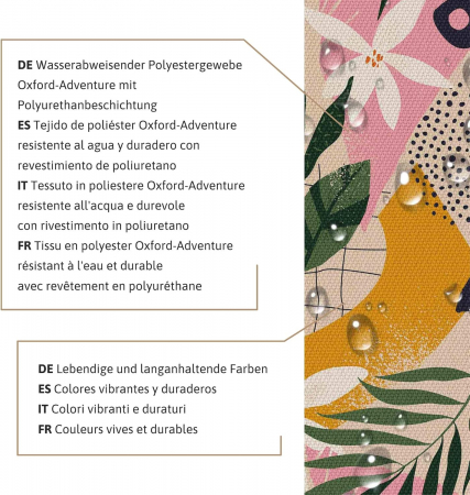 Tesatura impermeabila, material pentru tapiterie de exterior, 160x200 cm, pretabil fata de masa gradina, colaj floral [3]