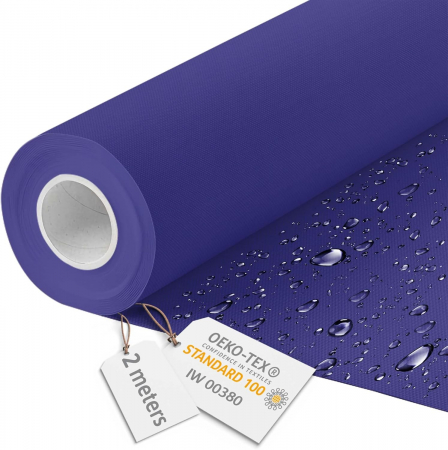 materiale textile - Tesatura impermeabila, material pentru tapiterie de exterior, 160x200 cm, pretabil fata de masa gradina,albastru inchis