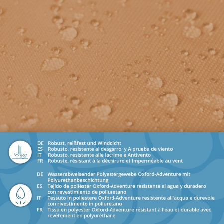 Tesatura impermeabila, material pentru tapiterie de exterior, 160x100 cm, pretabil fata de masa gradina, bej [1]