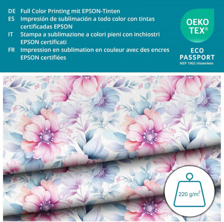 Tesatura impermeabila, material pentru tapiterie de exterior, 160x100 cm, pretabil fata de masa gradina, Flori pastelate [3]