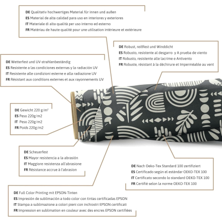 Tesatura impermeabila, material pentru tapiterie de exterior, 160x200 cm, pretabil fata de masa gradina, arta abstracta [2]