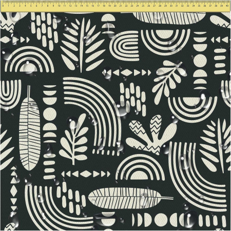 CASA SI GRADINA - Tesatura impermeabila, material pentru tapiterie de exterior, 160x200 cm, pretabil fata de masa gradina, arta abstracta