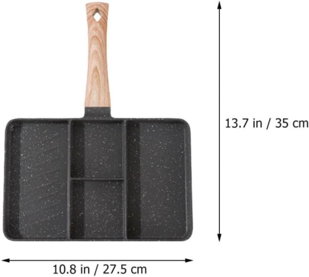 Tigaie de gratar neaderenta, 4 zone, compatibila cu toate plitele, gaz, inducție electrică [1]