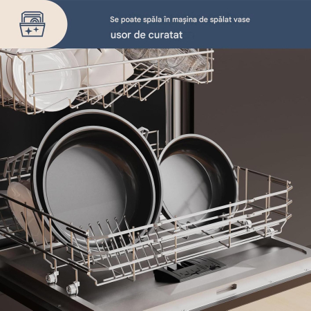 Set 3 tigăi cu mâner detașabil 20/24/28cm ceramică antiaderentă Inducție & cuptor [7]