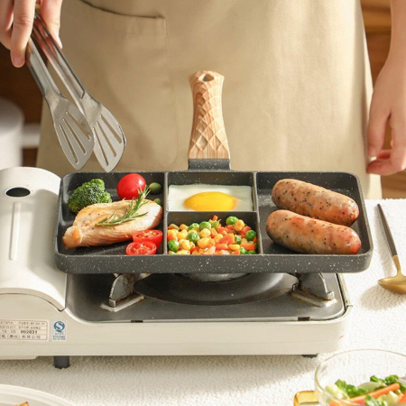 Tigaie de gratar neaderenta, 4 zone, compatibila cu toate plitele, gaz, inducție electrică [2]