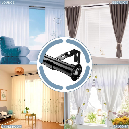 Tija telescopica 28 mm, extensibila, 76-115 cm cu console, neagra [4]