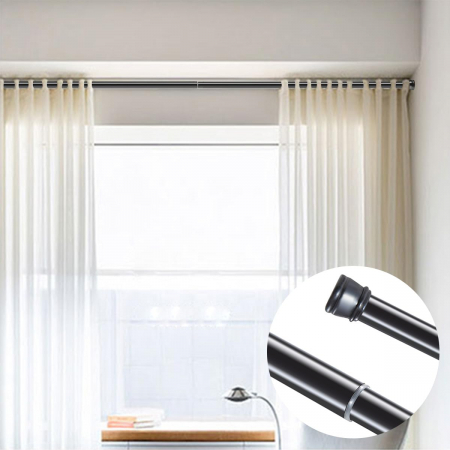tije perdele - Tija telescopica din otel, neagra, 90-160 cm, fara gaurire