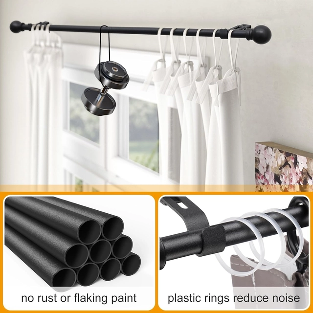 Tija telescopica, extensibila, 76-116cm cu console, neagra - Copie [3]