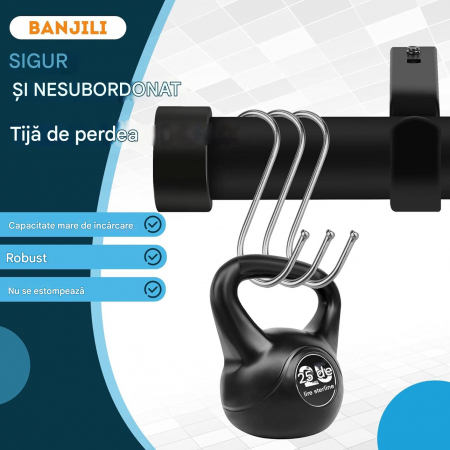 Tija telescopica, extensibila, 76-114cm cu console, neagra [1]