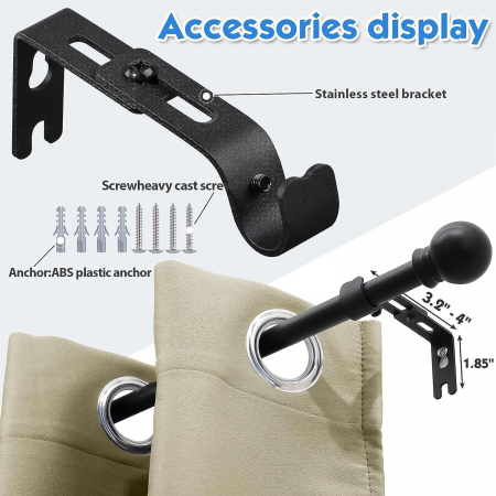 Tija telescopica, extensibila, 71-121cm cu console, neagra [1]