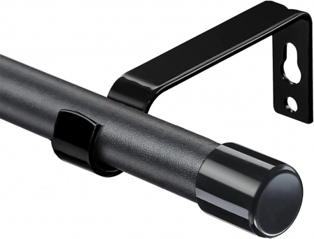 tije perdele - Tija telescopica, extensibila, 76-116cm cu console, neagra