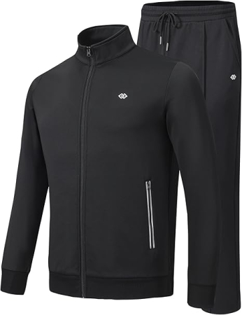 Tricouri dama - Trening negru pentru barbati,  pantaloni si bluza cu maneci lungi, 2XL