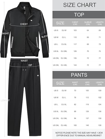 Trening negru pentru barbati,  pantaloni si bluza cu maneci lungi, 2XL [6]