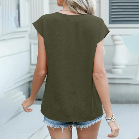 Tricou verde Damă Fără Mâneci, Poliester, Croi Casual, pentru Vară, L [4]