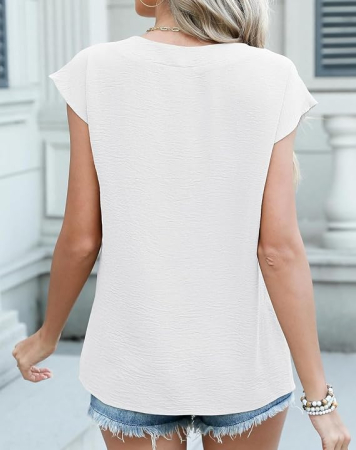 Tricou alb Damă Fără Mâneci, Poliester, Croi Casual, pentru Vară, L [3]