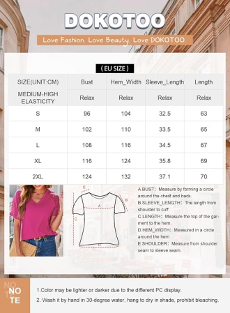 Tricou roz de vară pentru femei, maneci dantelate, decolteu in V, XL [6]