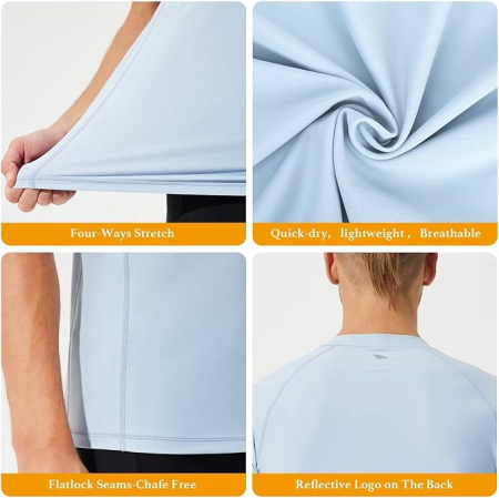 Tricou sport respirabil pentru barbati,  bleu 2XL [4]