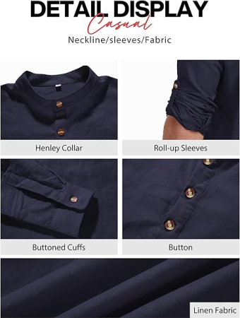 Tricou de vara pentru barbati, cu nasturi, gri L [3]