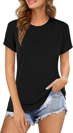 Tricouri dama - Tricou de vară pentru femei,  negru S