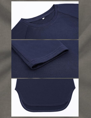 Tricou de vară pentru femei, cu maneca lunga,  Albastru M [6]