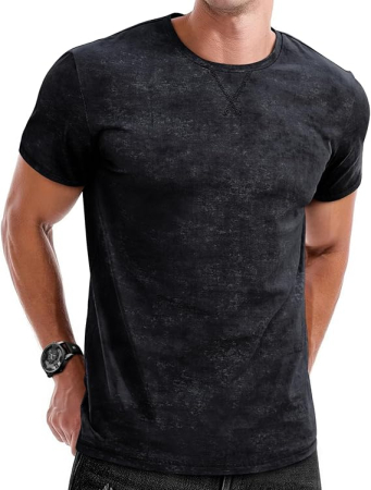 Tricouri dama - Tricou de vară pentru barbati,  bumbac, negru 3XL