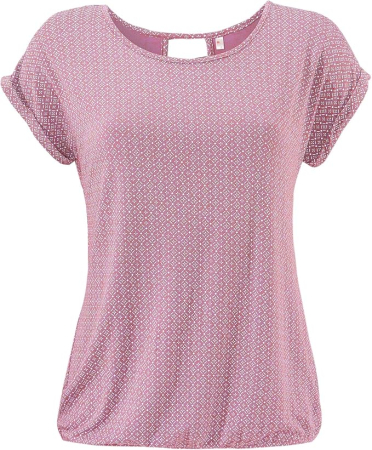 Tricouri dama - Tricou de vară pentru femei, imprimeu minimalist integral, elastic, simplu  Roz S