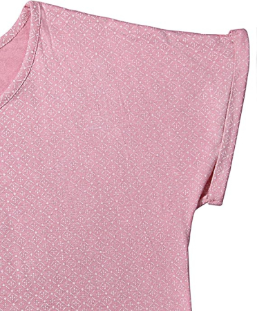 Tricou de vară pentru femei, imprimeu minimalist integral, elastic, simplu  Roz S [5]