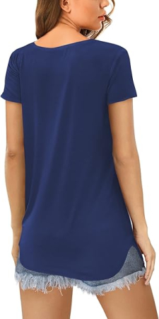 Tricou de vară pentru femei, albastru inchis S [2]