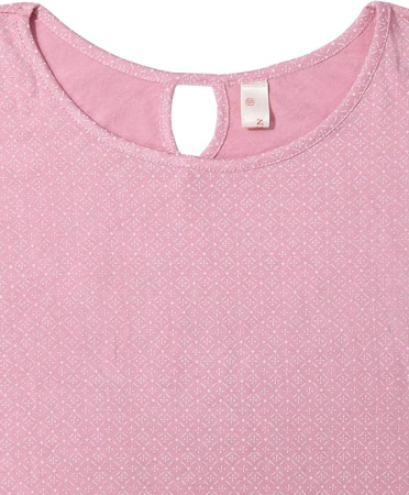 Tricou de vară pentru femei, imprimeu minimalist integral, elastic, simplu  Roz S [4]