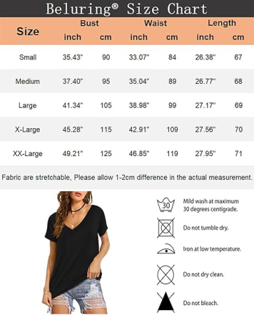 Tricou de vară pentru femei, albastru inchis S [3]