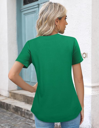 Tricou de vară pentru femei, cu maneca scurta,  verde 2XL [3]